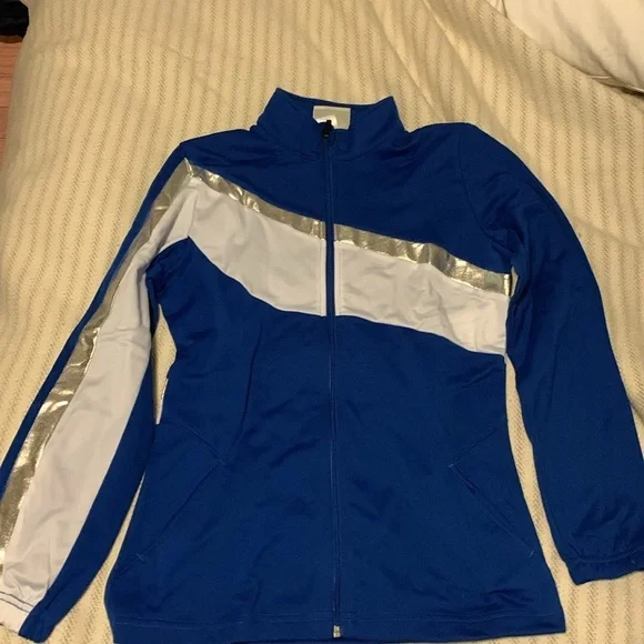 Augusta Sportswear Aurora Warm Up Jacket Pants Royal Blue White Metallic Large